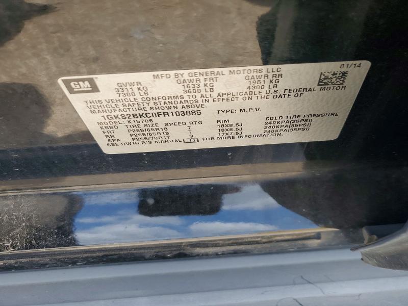 56159146 :رقم المزاد ، 1GKS2BKC0FR103885 vin ، 2015 Gmc Yukon مزاد بيع