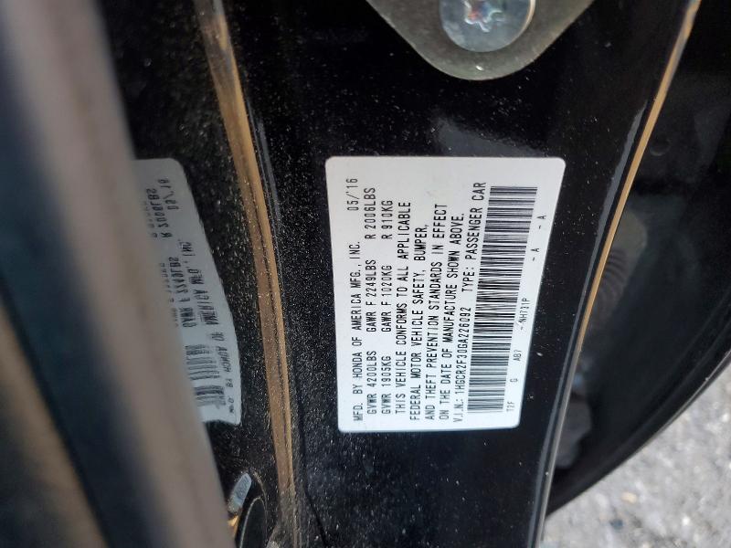 Aukcja sprzedaży 2016 Honda Accord, vin: 1HGCR2F30GA226092, numer aukcji: 58135726
