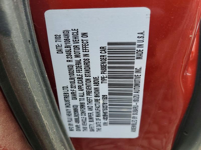 55418096 :رقم المزاد ، 4S3BH675X37611526 vin ، 2003 Subaru Legacy مزاد بيع