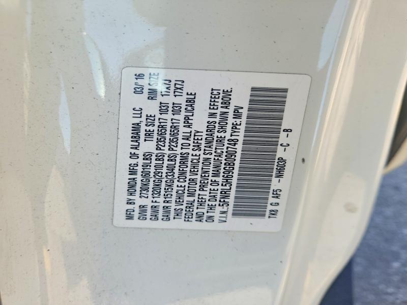57312956 :رقم المزاد ، 5FNRL5H69GB090748 vin ، 2016 Honda Odyssey مزاد بيع