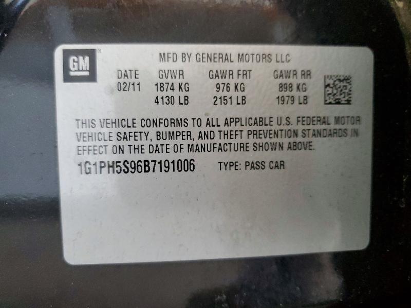 2011 Chevrolet Cruze მანქანა იყიდება აუქციონზე, vin: 1G1PH5S96B7191006, აუქციონის ნომერი: 57421696