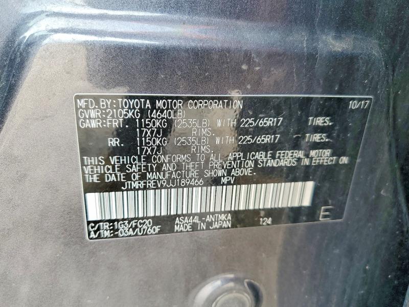 58560966 :رقم المزاد ، JTMRFREV9JJ189466 vin ، 2018 Toyota Rav4 مزاد بيع