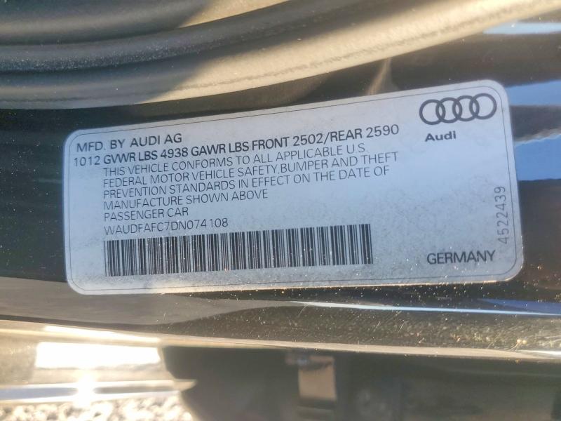 Aukcja sprzedaży 2013 Audi A6, vin: WAUDFAFC7DN074108, numer aukcji: 57274336