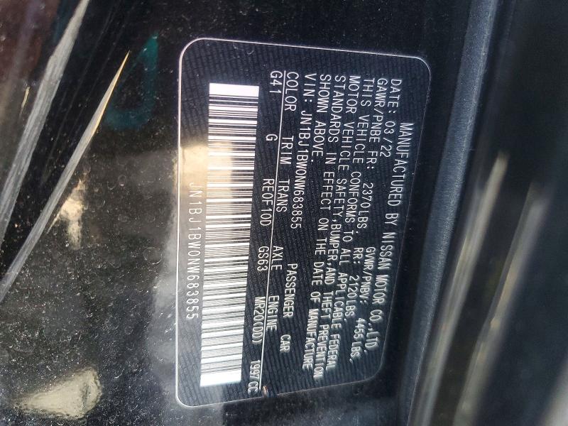 Продажа на аукционе авто 2022 Nissan Rogue Sport, vin: JN1BJ1BW0NW683855, номер лота: 56802606