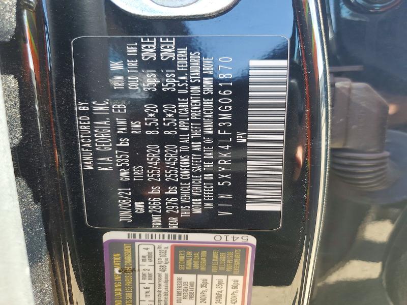 Продажа на аукционе авто 2021 Kia Sorento, vin: 5XYRK4LF3MG061870, номер лота: 54327276