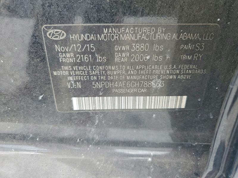 Auction sale of the 2016 Hyundai Elantra, vin: 5NPDH4AE6GH788663, lot number: 55993166
