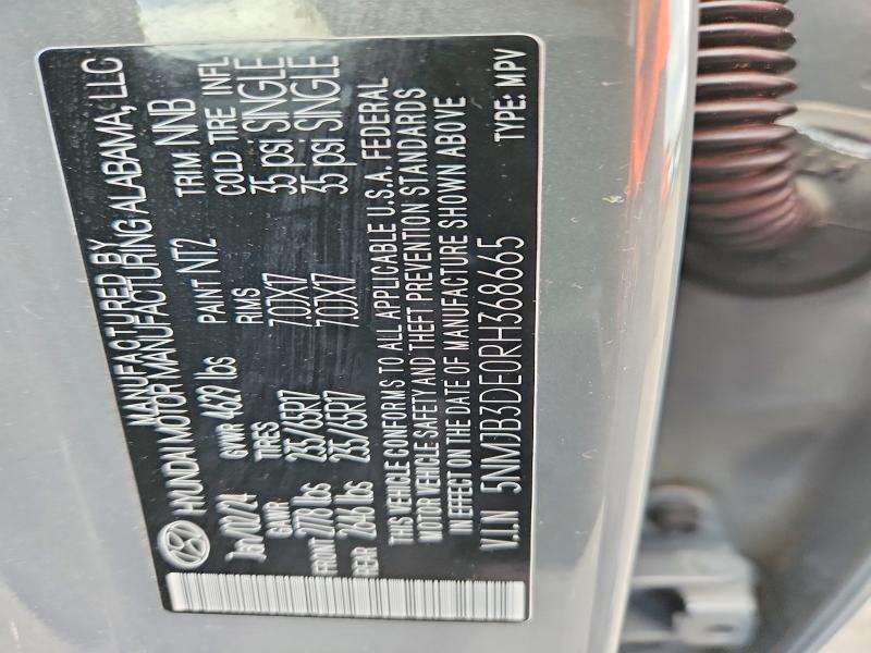 2024 Hyundai Tucson მანქანა იყიდება აუქციონზე, vin: 5NMJB3DE0RH368665, აუქციონის ნომერი: 57822556