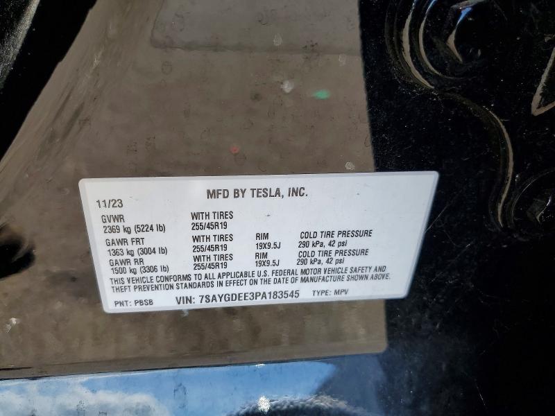 Продаж на аукціоні авто 2023 Tesla Model Y, vin: 7SAYGDEE3PA183545, номер лоту: 56094726