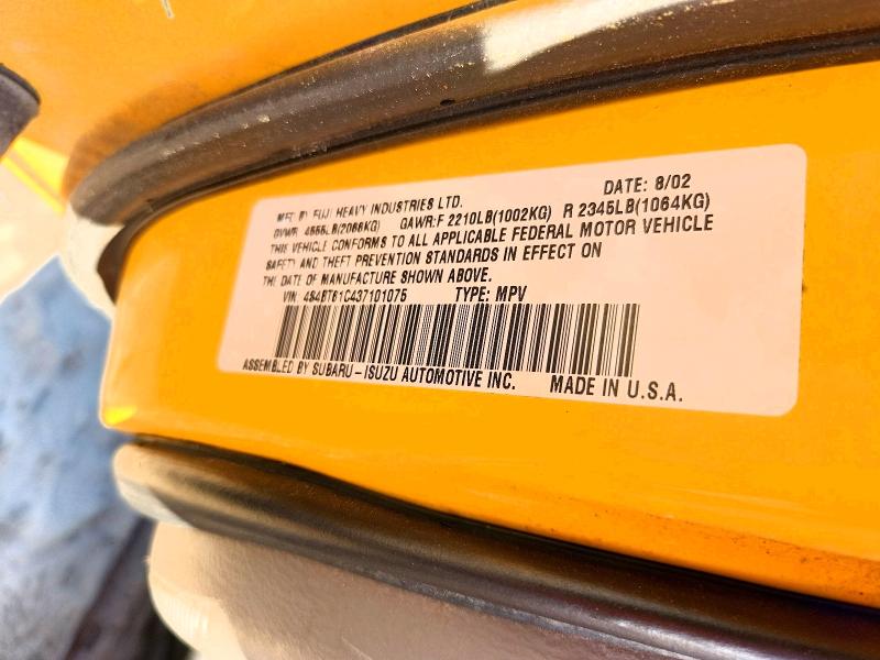Aukcja sprzedaży 2003 Subaru Baja, vin: 4S4BT61C437101075, numer aukcji: 58543626