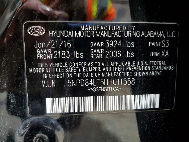 Aukcja sprzedaży 2017 Hyundai Elantra, vin: 5NPD84LF5HH011558, numer aukcji: 58723176