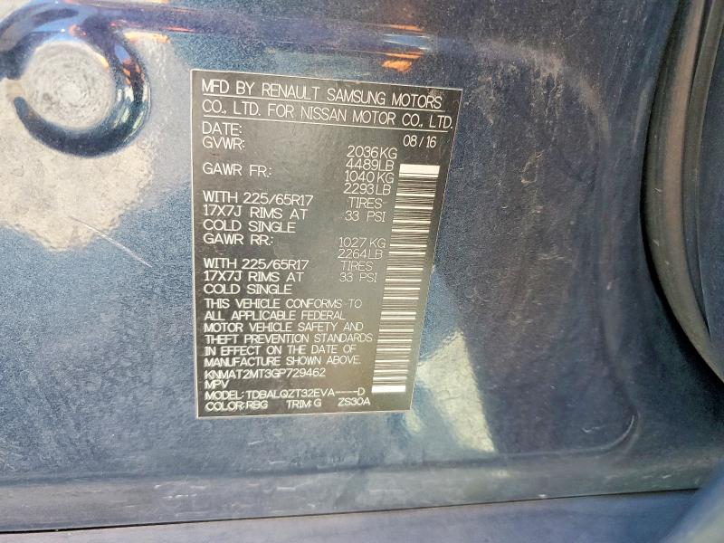 Продажа на аукционе авто 2016 Nissan Rogue, vin: KNMAT2MT3GP729462, номер лота: 58302876