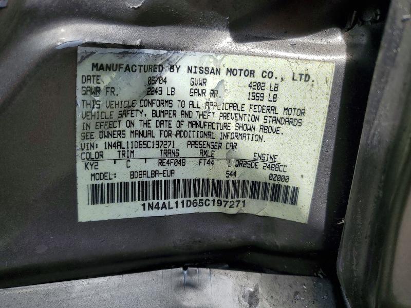 Aukcja sprzedaży 2005 Nissan Altima, vin: 1N4AL11D65C197271, numer aukcji: 56485906
