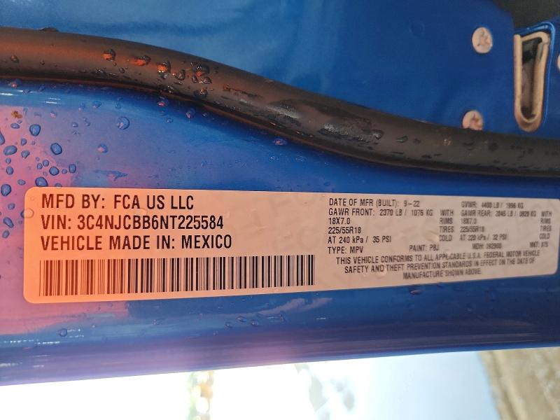 Продажа на аукционе авто 2022 Jeep Compass, vin: 3C4NJCBB6NT225584, номер лота: 55708006
