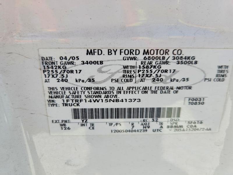 Aukcja sprzedaży 2005 Ford F150, vin: 1FTRF14W15NB41373, numer aukcji: 59540326