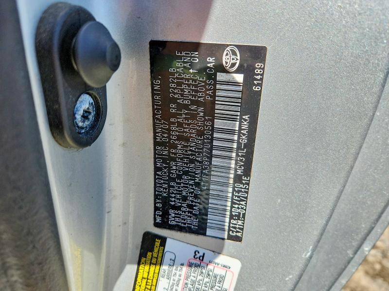 Продажа на аукционе авто 2007 Toyota Camry Solara, vin: 4T1FA38P77U130561, номер лота: 58708066