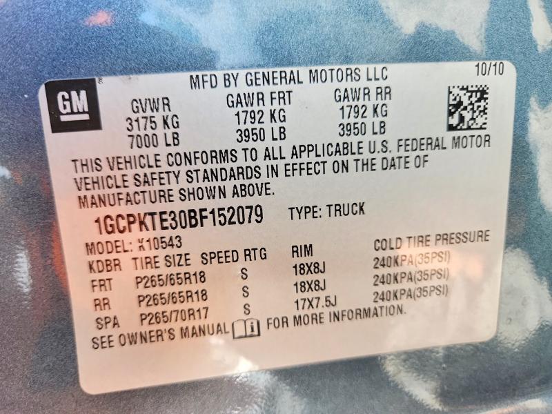 Aukcja sprzedaży 2011 Chevrolet Silverado, vin: 1GCPKTE30BF152079, numer aukcji: 57176856