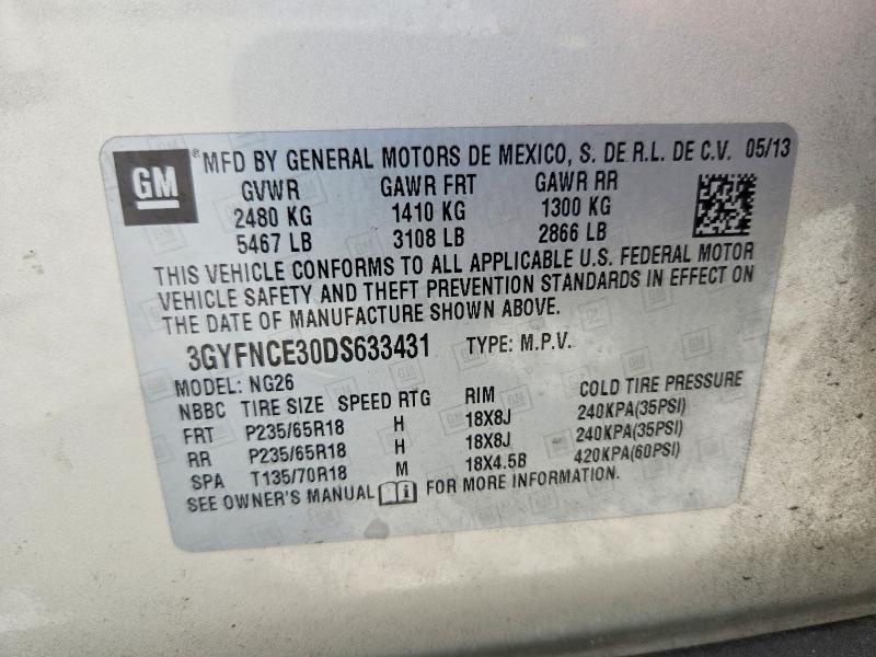 Aukcja sprzedaży 2013 Cadillac Srx, vin: 3GYFNCE30DS633431, numer aukcji: 59175856