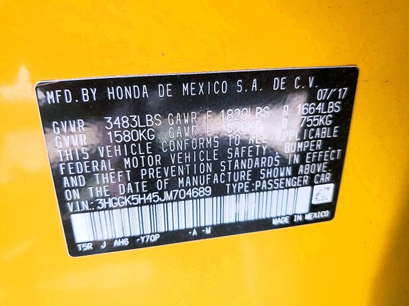 Продаж на аукціоні авто 2018 Honda Fit, vin: 3HGGK5H45JM704689, номер лоту: 57228756