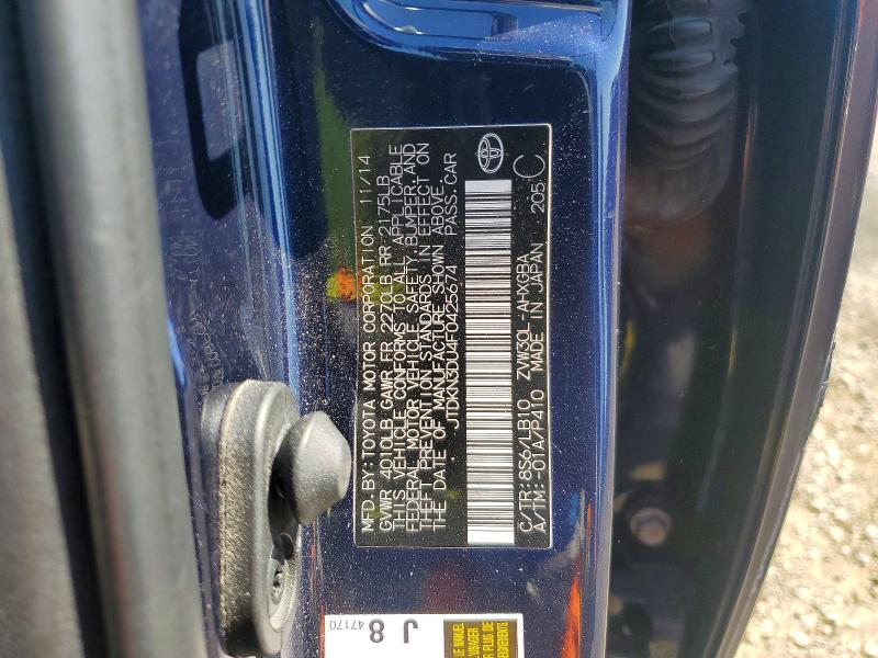 Aukcja sprzedaży 2015 Toyota Prius, vin: JTDKN3DU4F0425674, numer aukcji: 58472366