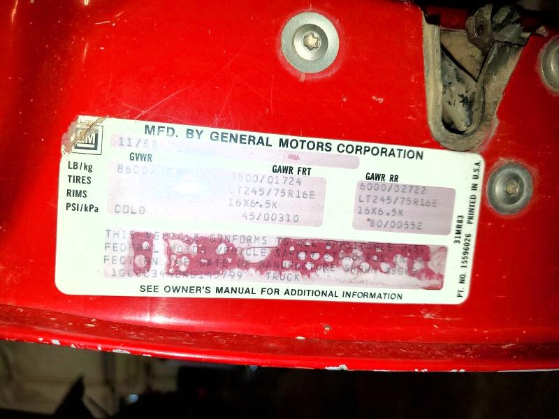 Продаж на аукціоні авто 1989 Chevrolet Gmt-400, vin: 1GCGC34N2KE145799, номер лоту: 59227616