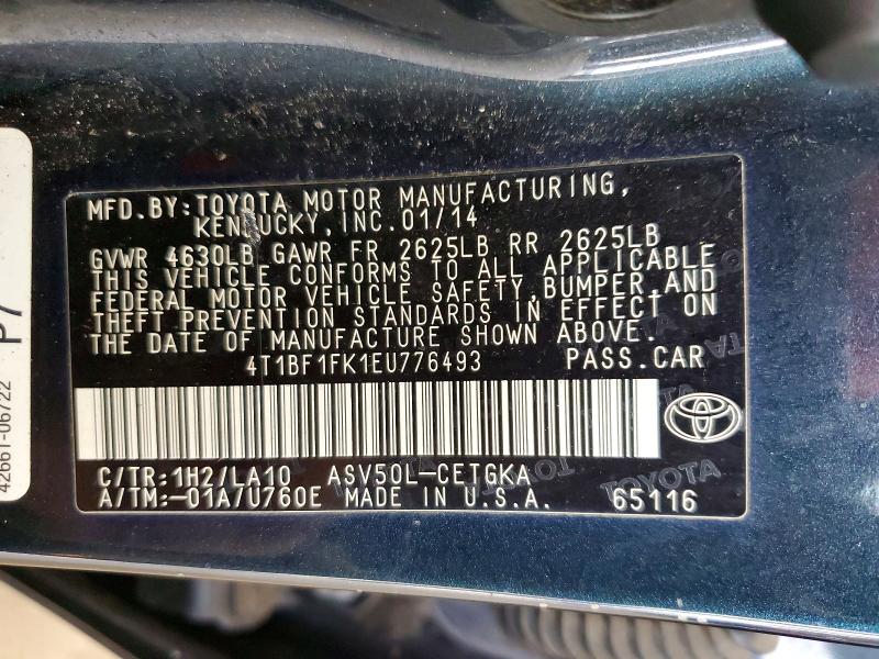 Aukcja sprzedaży 2014 Toyota Camry, vin: 4T1BF1FK1EU776493, numer aukcji: 57655026