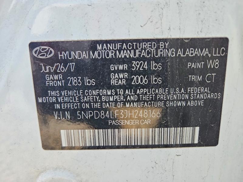 2018 Hyundai Elantra მანქანა იყიდება აუქციონზე, vin: 5NPD84LF3JH248166, აუქციონის ნომერი: 57945686