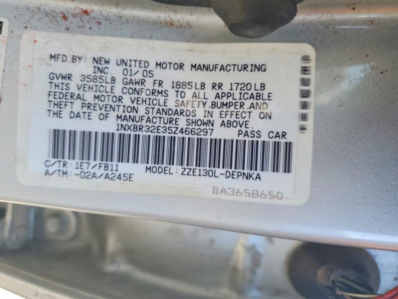 2005 Toyota Corolla მანქანა იყიდება აუქციონზე, vin: 1NXBR32E35Z466297, აუქციონის ნომერი: 56336226
