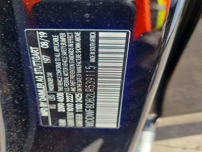 Продаж на аукціоні авто 2020 Mercedes-benz C, vin: WDDWF8DB2LR539115, номер лоту: 59243616