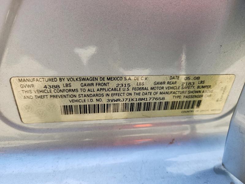 Продаж на аукціоні авто 2008 Volkswagen Jetta, vin: 3VWRJ71K18M177658, номер лоту: 56497926