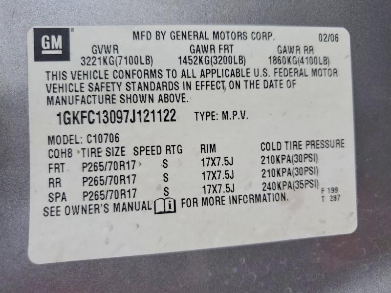Продаж на аукціоні авто 2007 Gmc Yukon, vin: 1GKFC13097J121122, номер лоту: 56489226