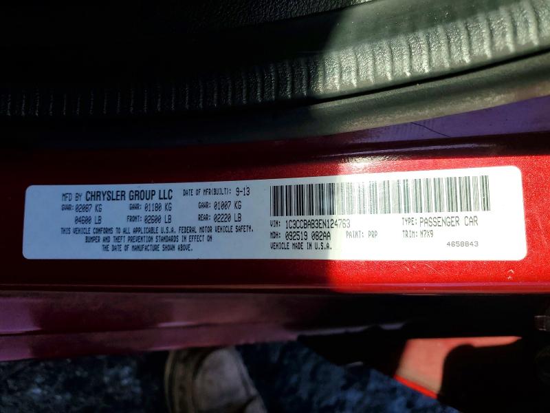 Aukcja sprzedaży 2014 Chrysler 200, vin: 1C3CCBAB3EN124763, numer aukcji: 57391476