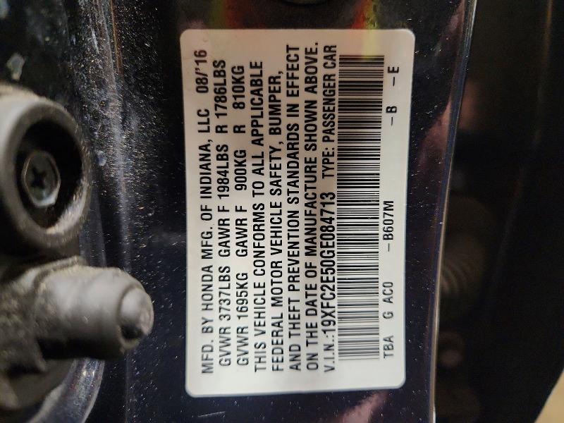 Aukcja sprzedaży 2016 Honda Civic, vin: 19XFC2E50GE084713, numer aukcji: 58358896