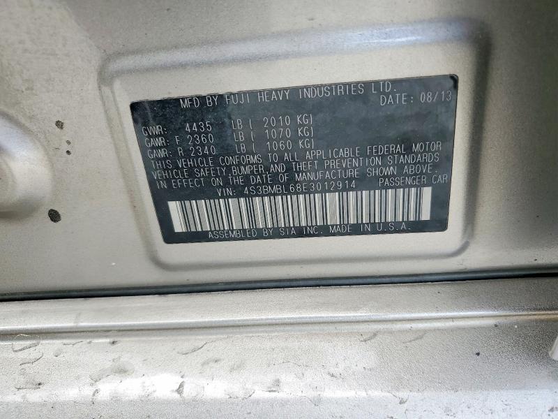 56890266 :رقم المزاد ، 4S3BMBL68E3012914 vin ، 2014 Subaru Legacy مزاد بيع