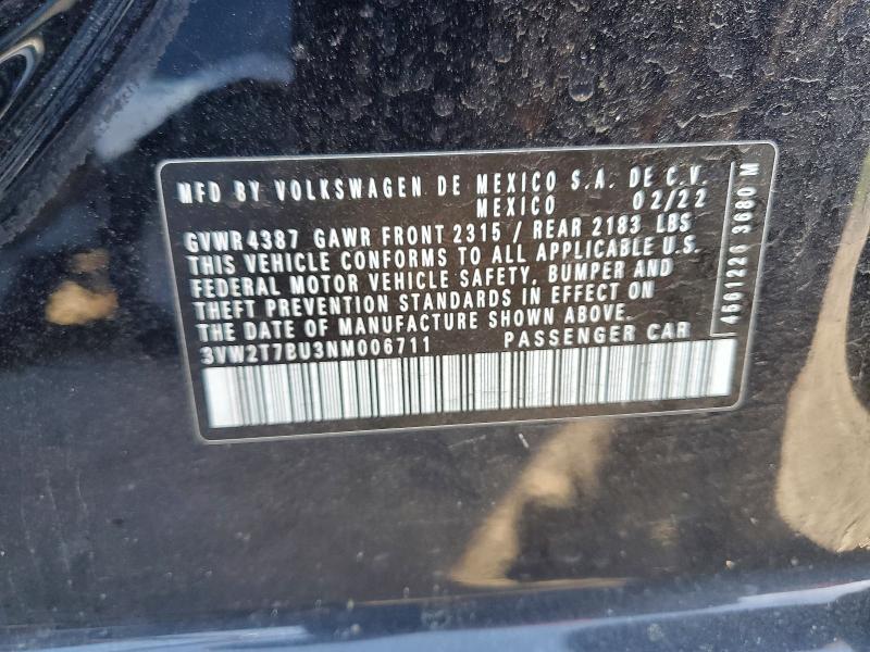 55637256 :رقم المزاد ، 3VW2T7BU3NM006711 vin ، 2022 Volkswagen Jetta مزاد بيع