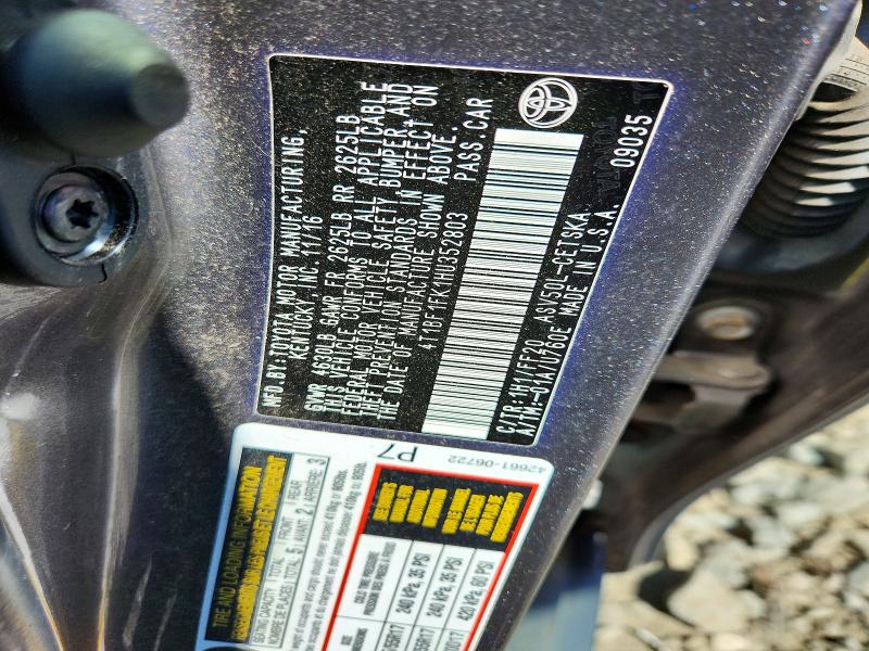 2017 Toyota Camry მანქანა იყიდება აუქციონზე, vin: 4T1BF1FK1HU352803, აუქციონის ნომერი: 55830066