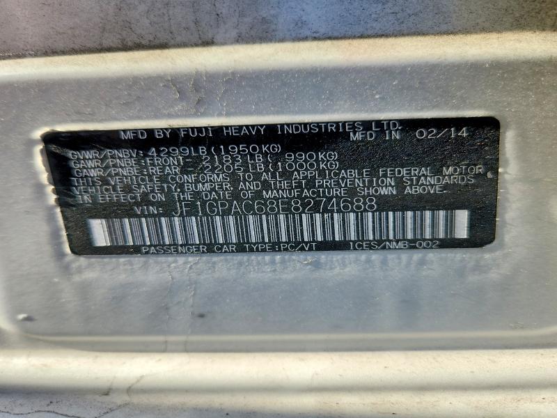 Продаж на аукціоні авто 2014 Subaru Impreza, vin: JF1GPAC68E8274688, номер лоту: 59311626