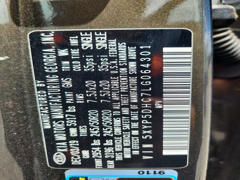 Aukcja sprzedaży 2020 Kia Telluride, vin: 5XYP5DHC7LG064301, numer aukcji: 57990636