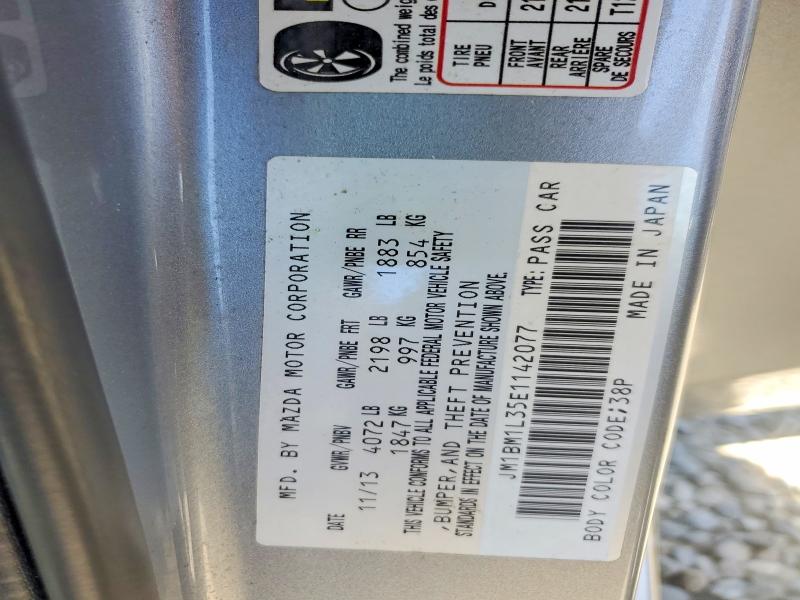56541486 :رقم المزاد ، JM1BM1L35E1142077 vin ، 2014 Mazda 3 مزاد بيع