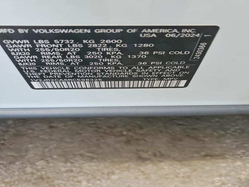 Aukcja sprzedaży 2024 Volkswagen Atlas, vin: 1V2JR2CA6RC598325, numer aukcji: 55555126