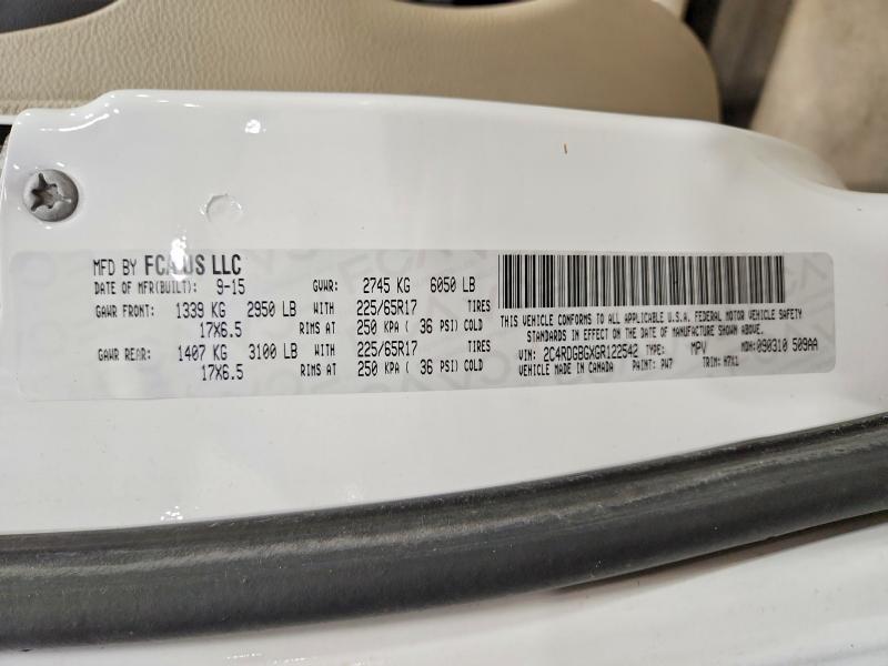 Aukcja sprzedaży 2016 Dodge Grand Caravan, vin: 2C4RDGBGXGR122542, numer aukcji: 57547106