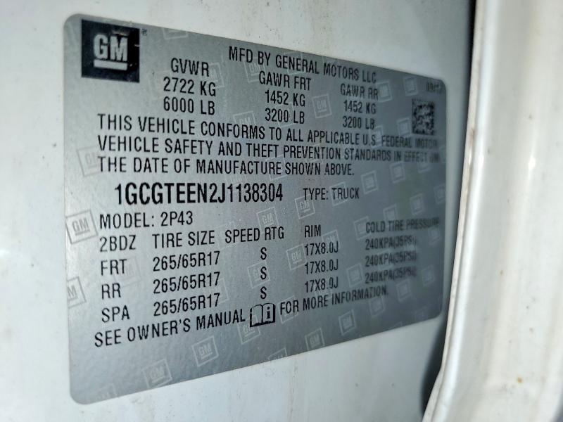 Продажа на аукционе авто 2018 Chevrolet Colorado, vin: 1GCGTEEN2J1138304, номер лота: 56818046