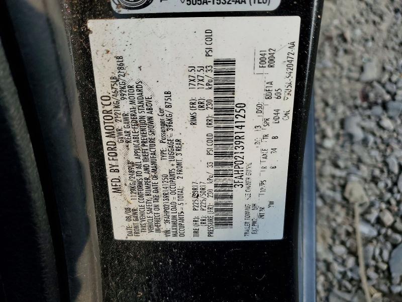 Aukcja sprzedaży 2009 Ford Fusion, vin: 3FAHP02139R141250, numer aukcji: 56090036