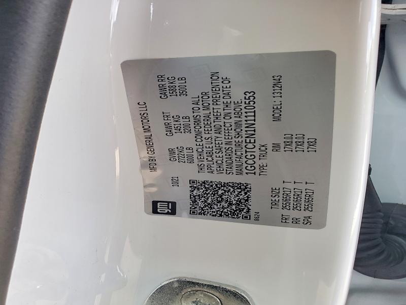 56709436 :رقم المزاد ، 1GCGTCEN1N1110553 vin ، 2022 Chevrolet Colorado مزاد بيع