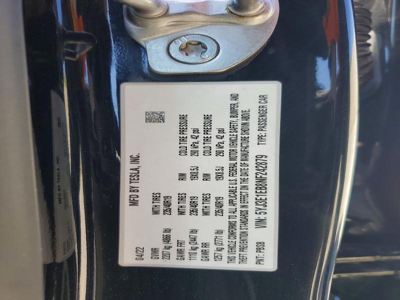 Aukcja sprzedaży 2022 Tesla Model 3, vin: 5YJ3E1EB8NF242879, numer aukcji: 57090796