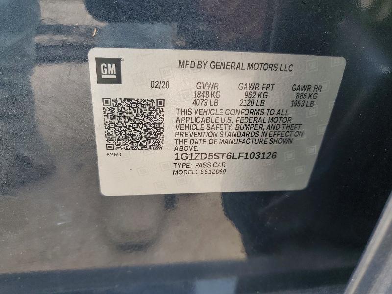55686596 :رقم المزاد ، 1G1ZD5ST6LF103126 vin ، 2020 Chevrolet Malibu مزاد بيع