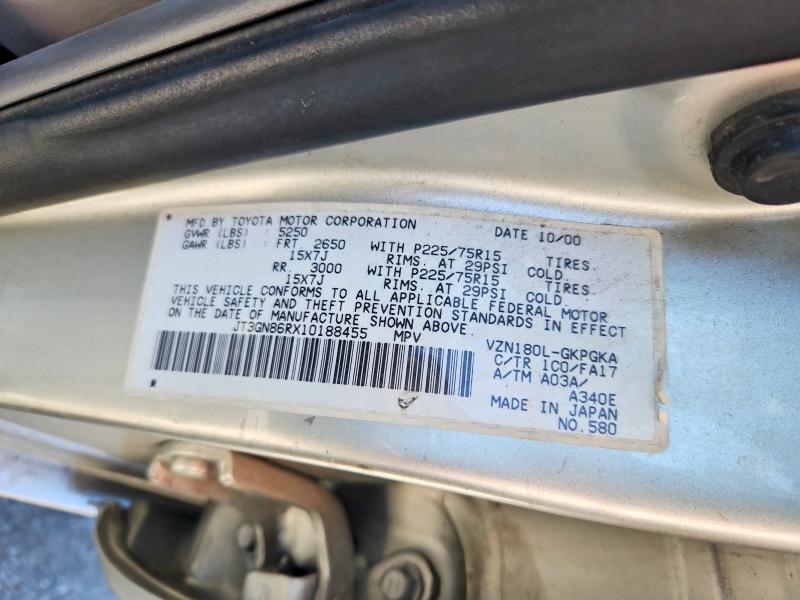 2001 Toyota 4runner მანქანა იყიდება აუქციონზე, vin: JT3GN86RX10188455, აუქციონის ნომერი: 56072596