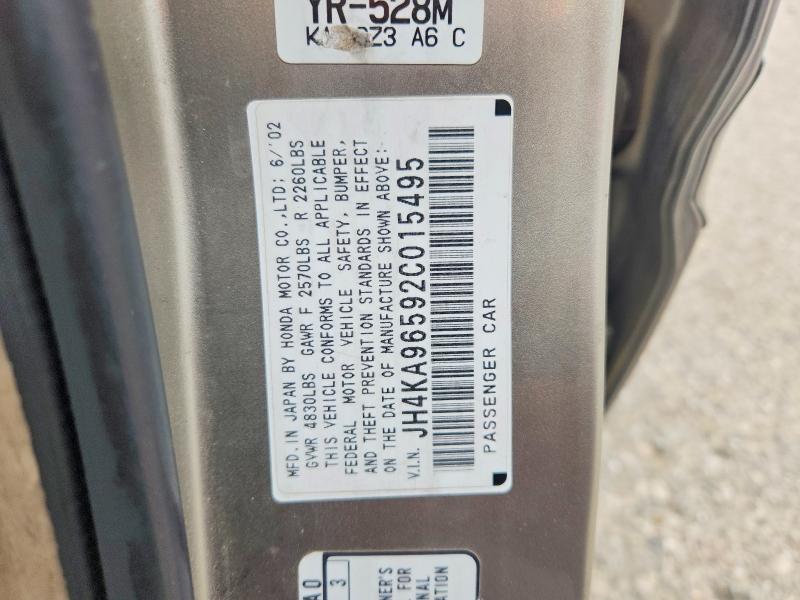 55938236 :رقم المزاد ، JH4KA96592C015495 vin ، 2002 Acura 3.5rl مزاد بيع