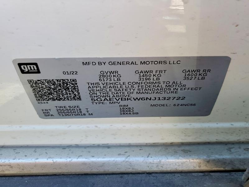 Aukcja sprzedaży 2022 Buick Enclave, vin: 5GAEVBKW6NJ132722, numer aukcji: 56357696