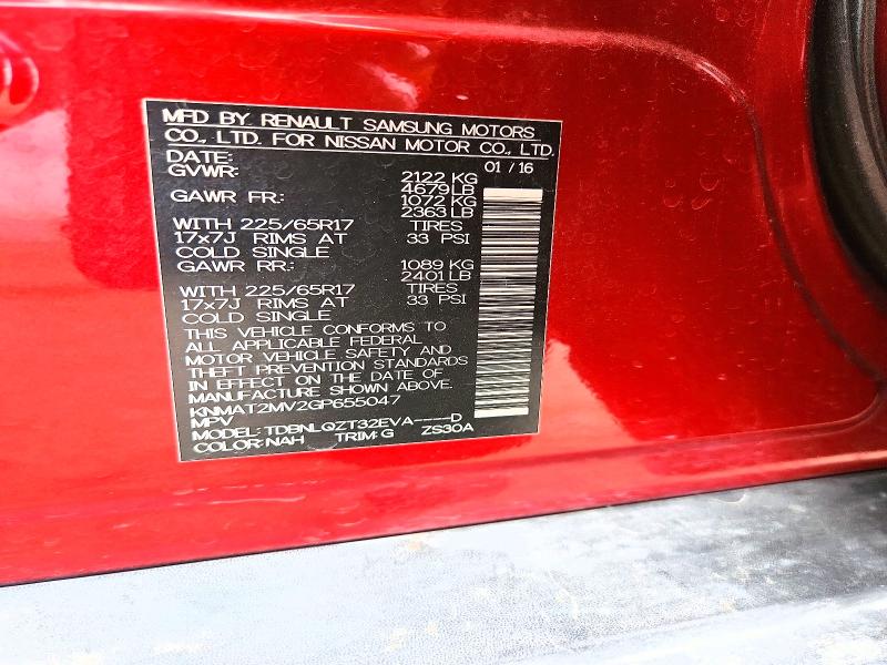 Aukcja sprzedaży 2016 Nissan Rogue, vin: KNMAT2MV2GP655047, numer aukcji: 58462376