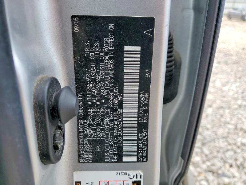 Продажа на аукционе авто 2006 Lexus Gx, vin: JTJBT20X460102268, номер лота: 56279546